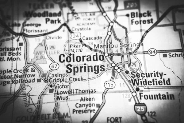 Colorado Springs Usa Mapa Fondo Viaje —  Fotos de Stock