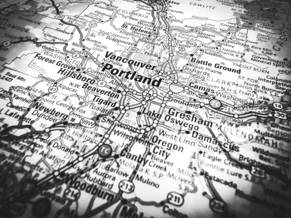 Portland Usa Mapa Fondo —  Fotos de Stock