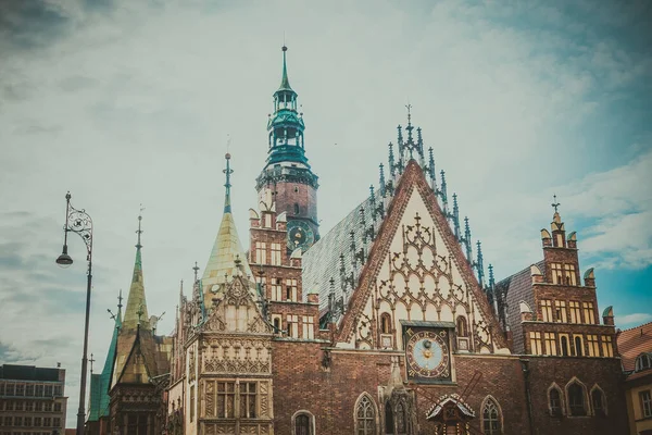 Wroclaw Centrale Markt Plein Met Oude Kleurrijke Huizen — Stockfoto
