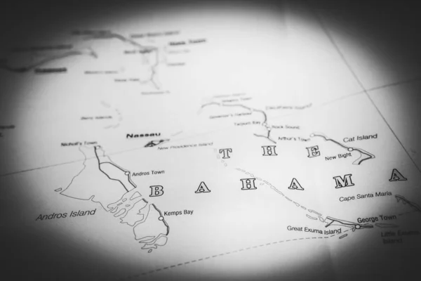 Μπαχάμες Στο Χάρτη Ταξίδια Φόντο — Φωτογραφία Αρχείου