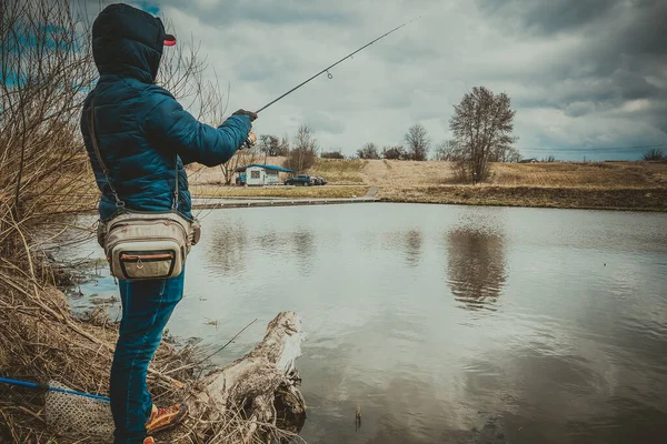 Pesca Truchas Lago — Foto de Stock