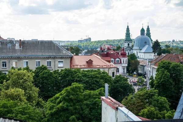 Die Wunderschöne Ukrainische Stadt Ternopil Straße Von Ternopil — Stockfoto