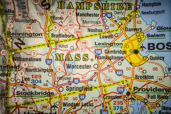 Boston Usa Mapa Fondo —  Fotos de Stock