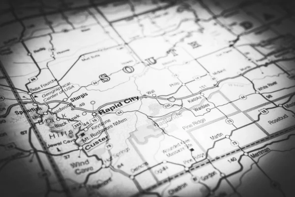 Dakota Del Sur Estado Mapa —  Fotos de Stock