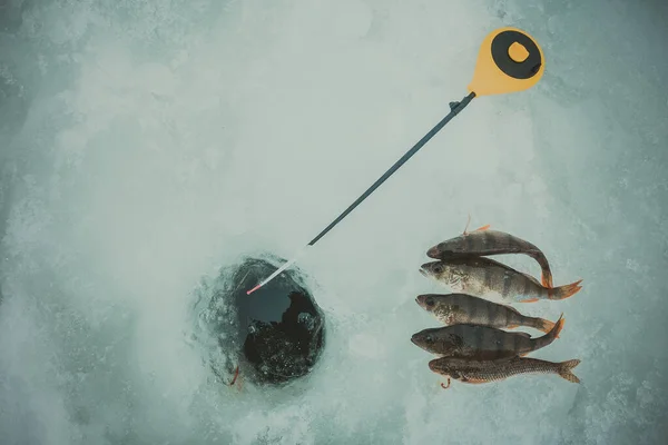 Winter Ice Fishing Background — Stock fotografie