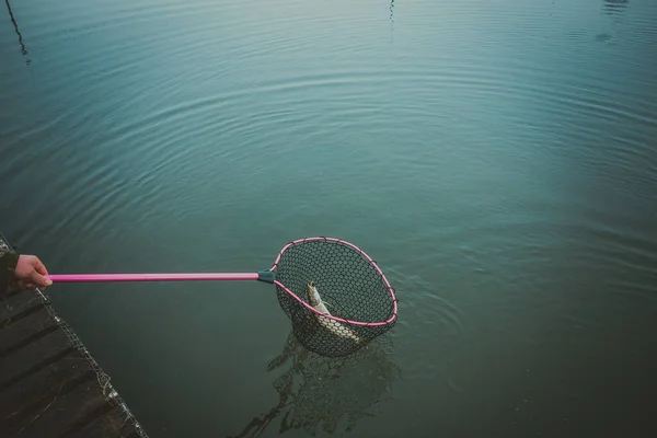 Gölde Balık Tutmak — Stok fotoğraf
