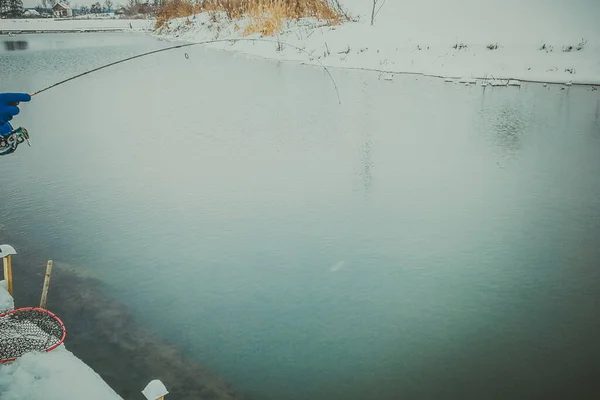 鳟鱼湖捕捞背景 — 图库照片