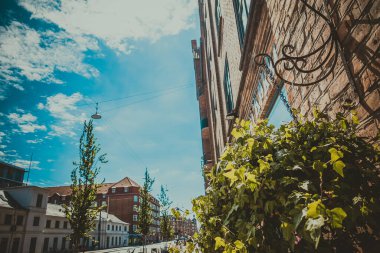 Kopenhag, Danimarka - 15 Temmuz 2019. Kopenhag sokakları, Danimarka