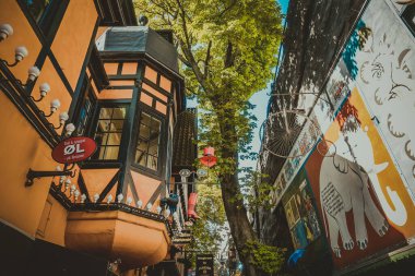 Kopenhag 'daki güzel park ve bahçe. Çekim