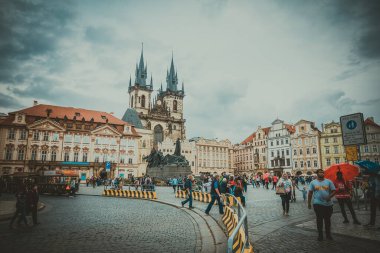 Güz Prag 'ın güzel sokakları ve mimarisi
