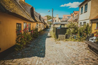 Resimli bir köyde güzel bir Danimarka mimarisi