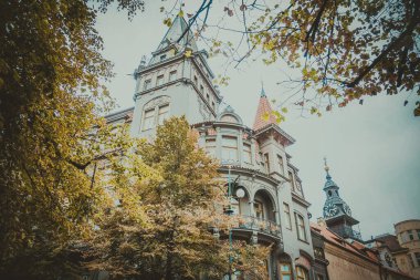 Güz Prag 'ın güzel sokakları ve mimarisi