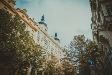Güz Prag 'ın güzel sokakları ve mimarisi