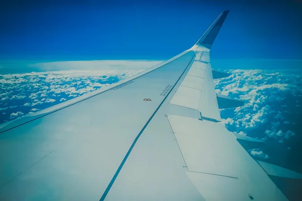 Vista Dal Finestrino Dell Aereo Ala — Foto Stock