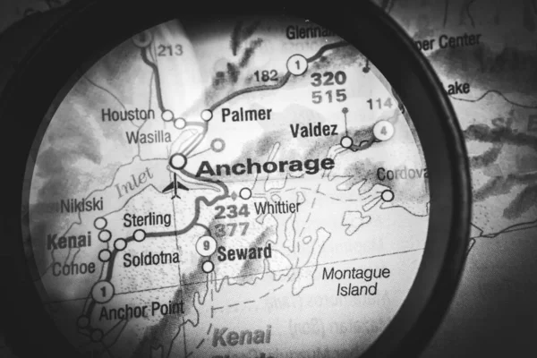 Anchourage Mapa Fondo — Foto de Stock