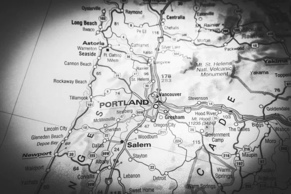 Portland Auf Der Karte — Stockfoto