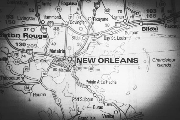 New Orleans Usa Map Background — Stock Photo, Image