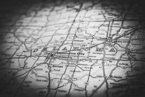 Oklahoma Usa Map Travel Background — Stock Photo, Image