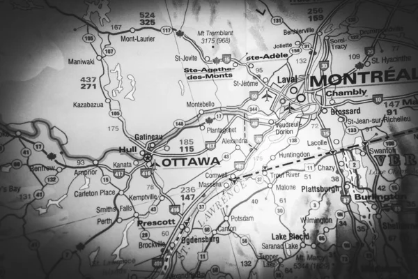 Ottawa Mapa Canadá — Fotografia de Stock