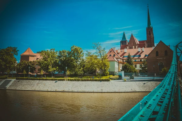 Wroclaw Gyönyörű Templomai Látványosságok Utazás Európában — Stock Fotó