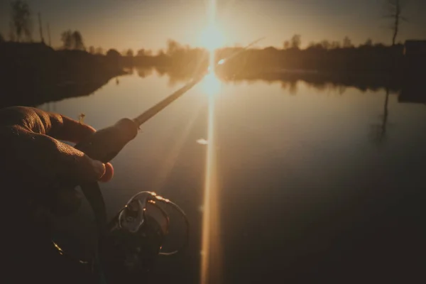 Pesca Lúcio Lago Recreação Pesca — Fotografia de Stock