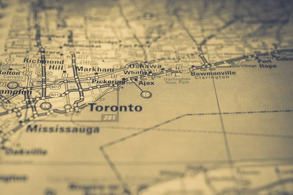Toronto Sulla Mappa Canada — Foto Stock