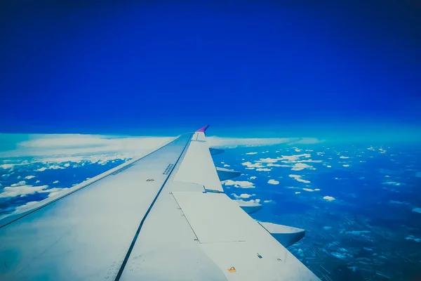 Vista Dal Finestrino Dell Aereo Ala — Foto Stock