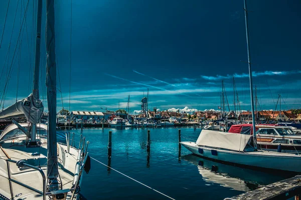 Vacker Dansk Hamn Med Båtar — Stockfoto