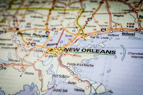 New Orleans Usa Map Background — 스톡 사진