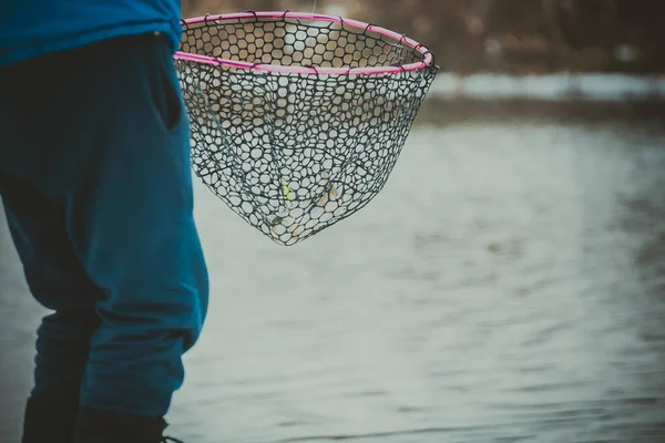 Pesca Alla Trota Sul Lago — Foto Stock