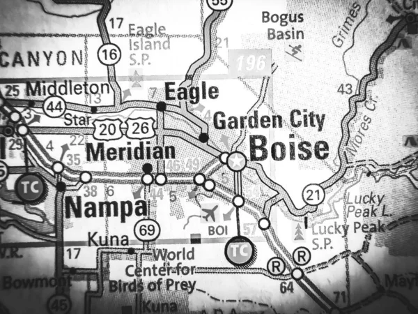 Boise Eua Mapa Fundo — Fotografia de Stock