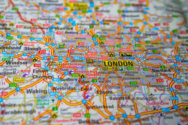 Londres Mapa Europa Fundo — Fotografia de Stock