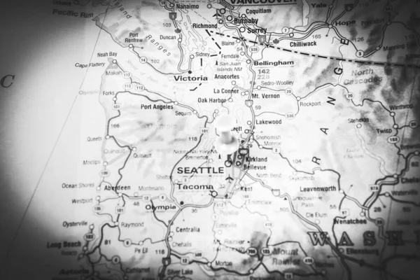 Seatle Washington Mapa —  Fotos de Stock