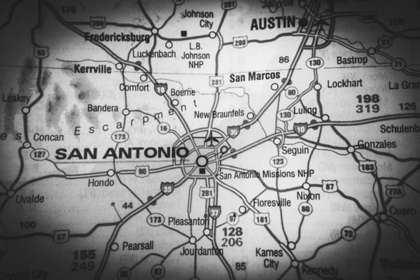 San Antonio Usa Térképen Utazási Háttér — Stock Fotó