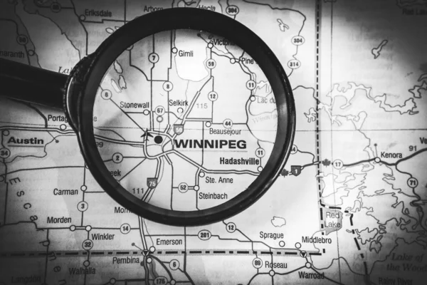 Winnipeg Mapa —  Fotos de Stock