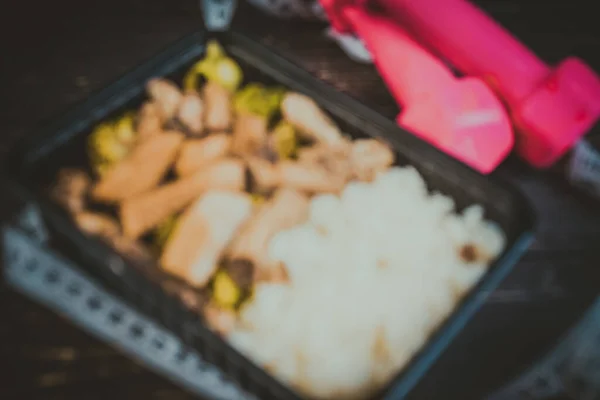 体重減少のためのフィットネスディナー米と肉 — ストック写真