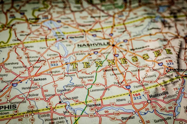 Nashville Nos Eua Mapa Fundo — Fotografia de Stock