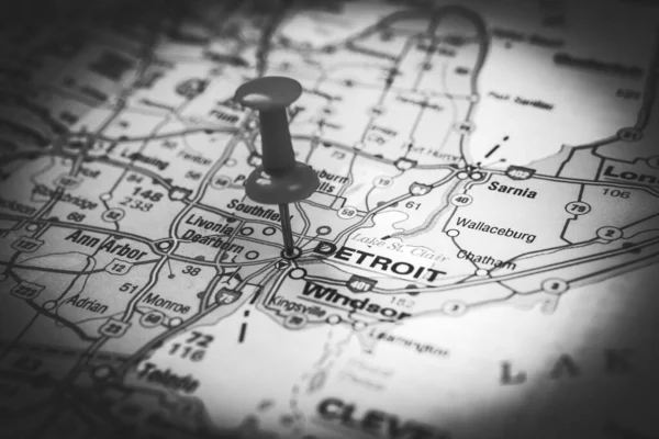 Detroit Estados Unidos Mapa —  Fotos de Stock