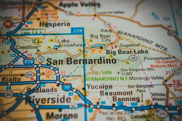 San Bernardino Estados Unidos Mapa Viagens Fundo — Fotografia de Stock