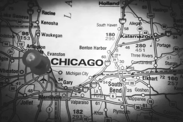 Chicago Mapě — Stock fotografie