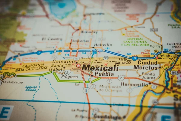 Mexicali Map Background — Stock Photo, Image