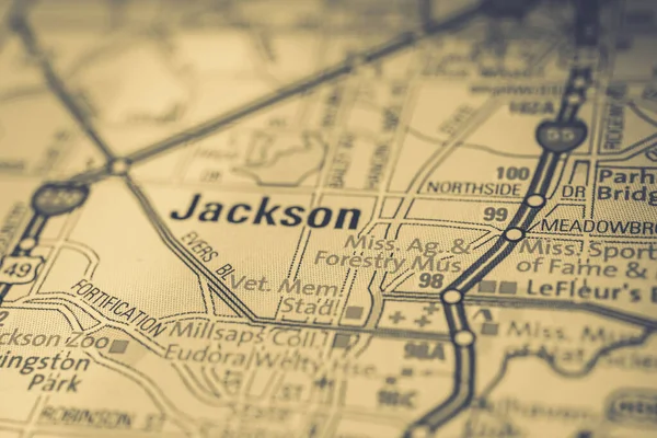 Jackson Usa Mapa Viaje Fondo —  Fotos de Stock