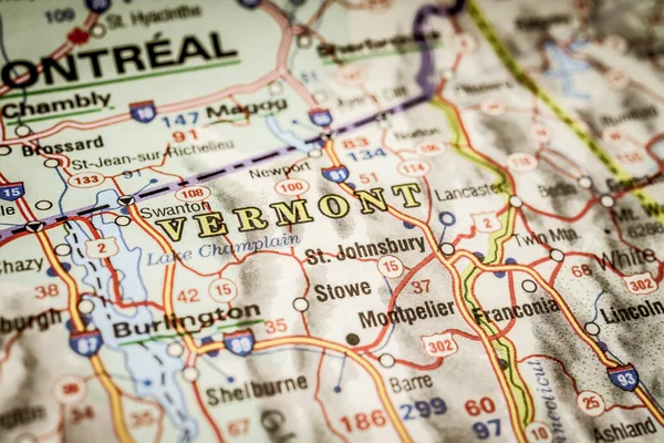 Vermont Mapie Usa — Zdjęcie stockowe
