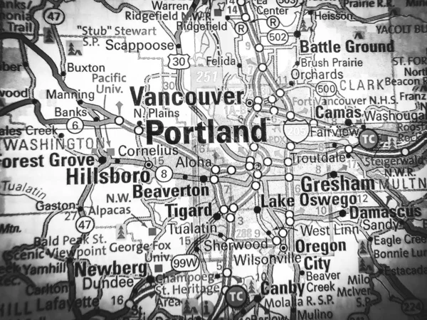 Portland Eua Mapa Fundo — Fotografia de Stock