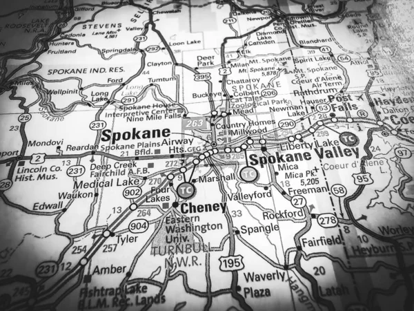 Spokane Mapie Usa — Zdjęcie stockowe