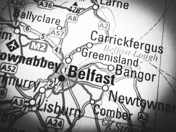 Belfast Road Map Europe — Stockfoto