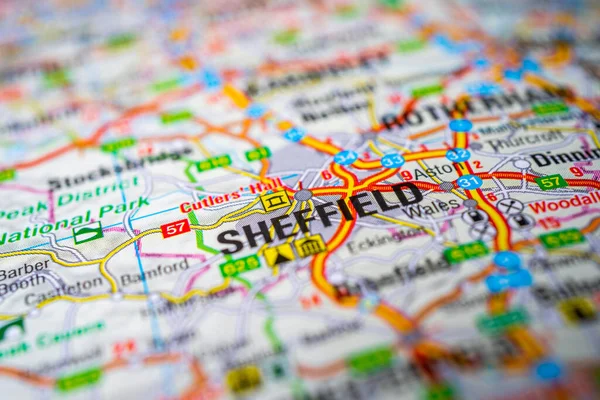 Sheffield Map Europe — Stock Photo, Image