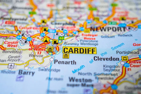 Cardiff England on map of Europe