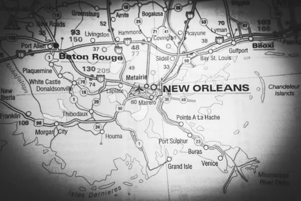 New Orleans Usa Map Background — Stock Photo, Image