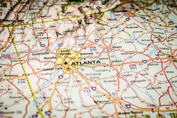 Atlanta Pozadí Mapy Usa — Stock fotografie